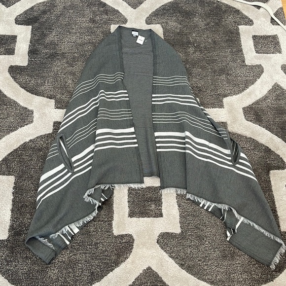 NWT JCrew Scarf Shawl Grey Stripe - Picture 1 of 6